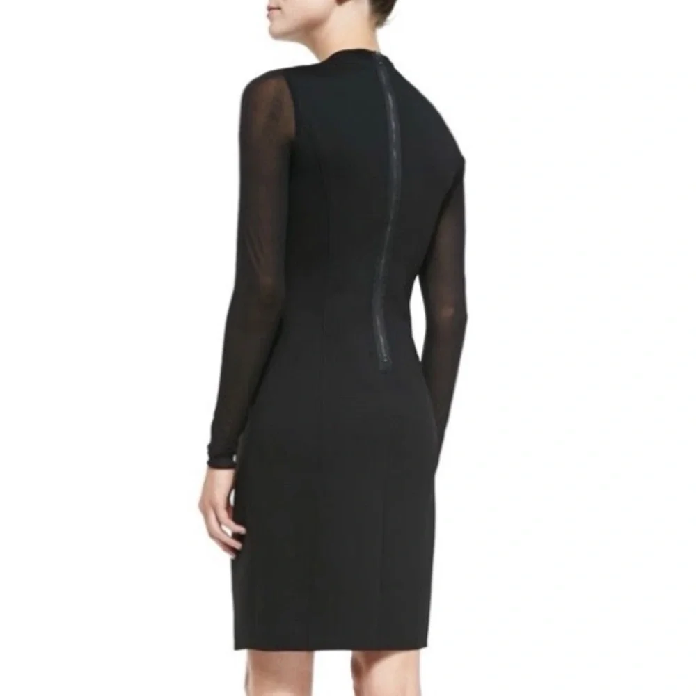 NEW Elie Tahari Lane Combo Calf Hair & Leather Sheath Dress - Picture 3 of 7